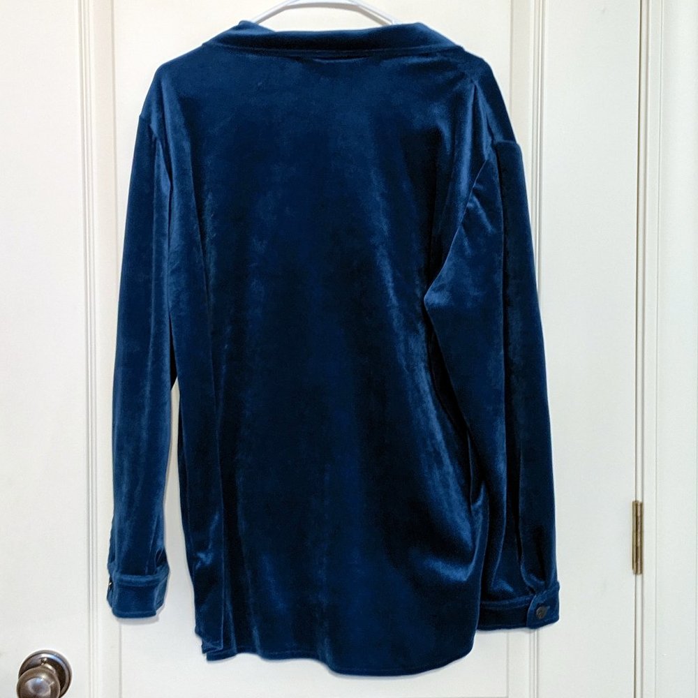 Velvet Button Down Shirt - Picture 2 of 3